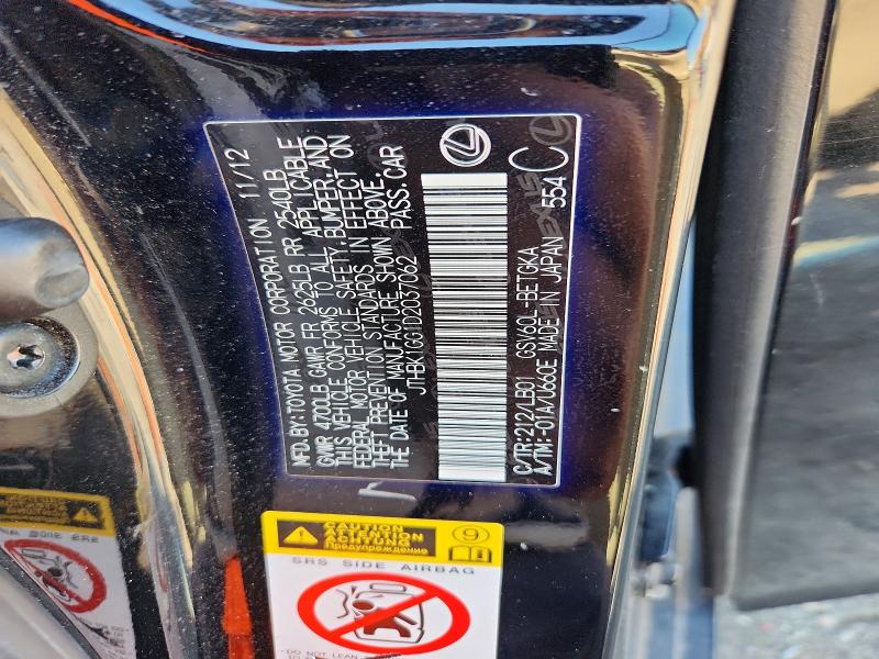 2013 Lexus Es მანქანა იყიდება აუქციონზე, vin: JTHBK1GG1D2037062, აუქციონის ნომერი: 52474756