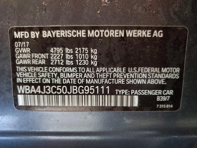 2018 Bmw 430xi მანქანა იყიდება აუქციონზე, vin: WBA4J3C50JBG95111, აუქციონის ნომერი: 53832226