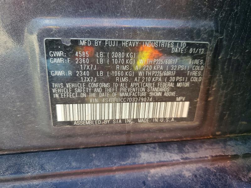Продаж на аукціоні авто 2013 Subaru Outback, vin: 4S4BRBCC7D3279074, номер лоту: 52245106