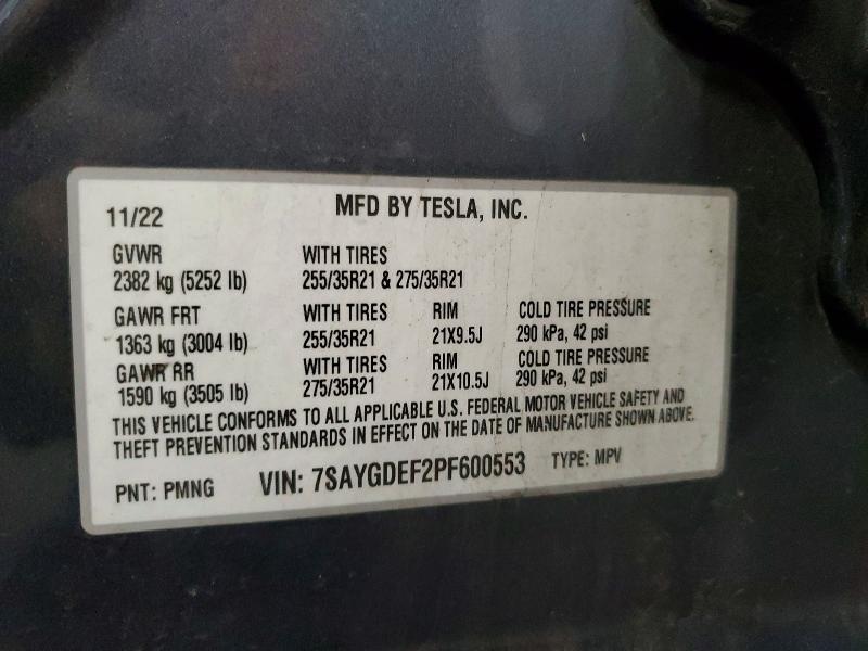 Продаж на аукціоні авто 2023 Tesla Model Y, vin: 7SAYGDEF2PF600553, номер лоту: 55187446