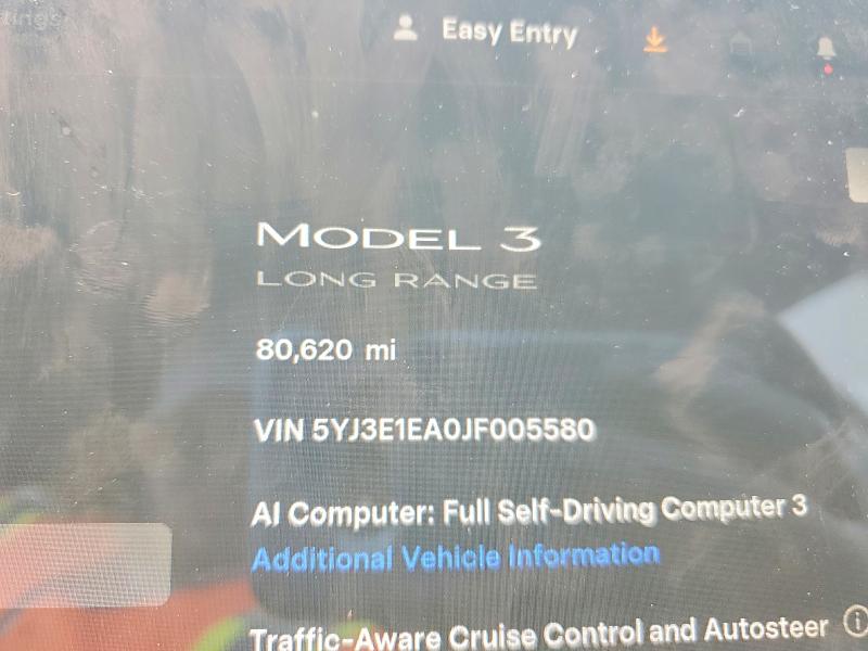 53765006 :رقم المزاد ، 5YJ3E1EA0JF005580 vin ، 2018 Tesla Model 3 مزاد بيع