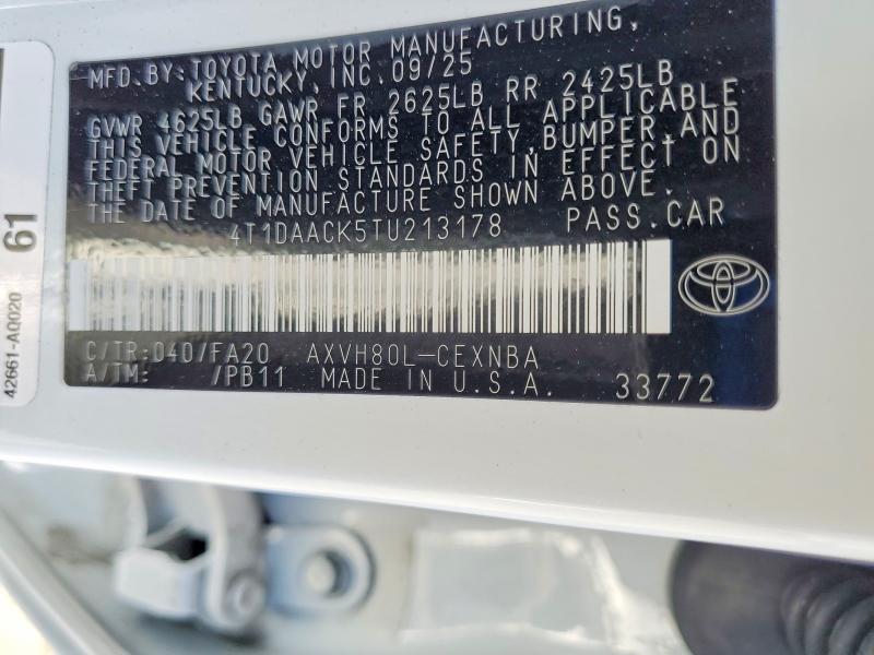 Продажа на аукционе авто 2026 Toyota Camry, vin: 4T1DAACK5TU213178, номер лота: 52624206