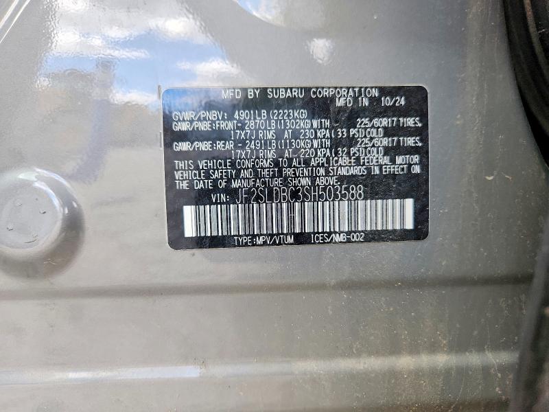 53620906 :رقم المزاد ، JF2SLDBC3SH503588 vin ، 2025 Subaru Forester مزاد بيع