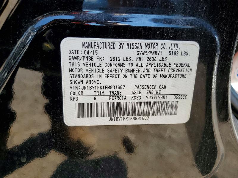 Aukcja sprzedaży 2015 Infiniti Q70l, vin: JN1BY1PR1FM831667, numer aukcji: 53875466
