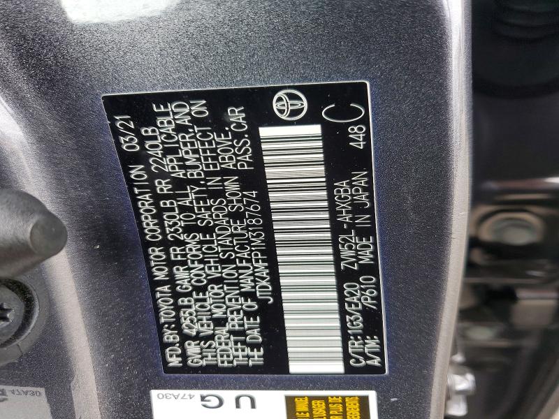 Продажа на аукционе авто 2021 Toyota Prius Prime, vin: JTDKAMFP1M3187674, номер лота: 52462016