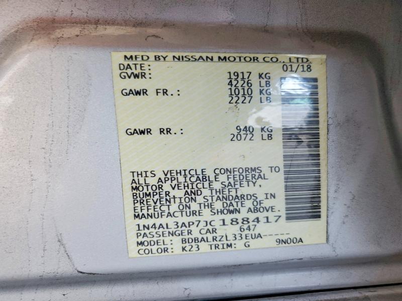 Продажа на аукционе авто 2018 Nissan Altima, vin: 1N4AL3AP7JC188417, номер лота: 53934136