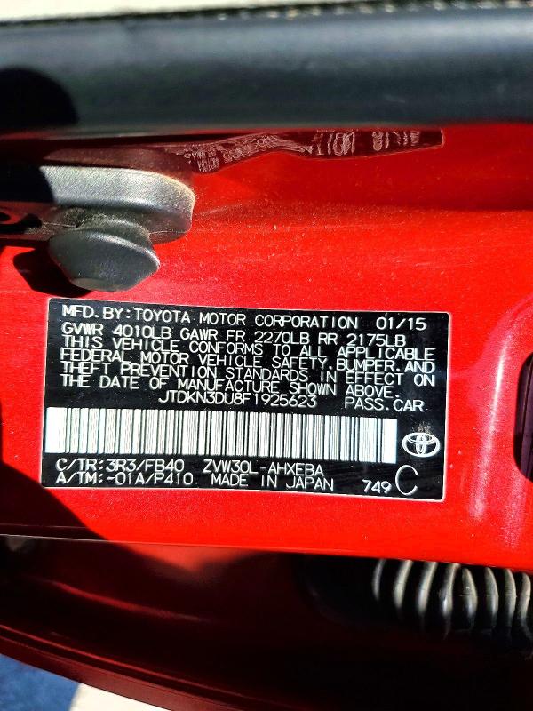 2015 Toyota Prius მანქანა იყიდება აუქციონზე, vin: JTDKN3DU8F1925623, აუქციონის ნომერი: 54665236