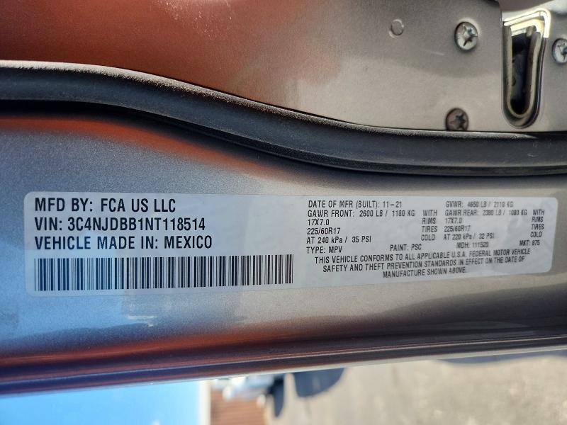 Продажа на аукционе авто 2022 Jeep Compass, vin: 3C4NJDBB1NT118514, номер лота: 53748486