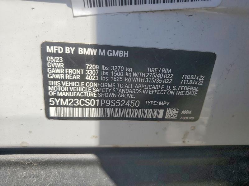 2023 Bmw Xm მანქანა იყიდება აუქციონზე, vin: 5YM23CS01P9S52450, აუქციონის ნომერი: 52119456