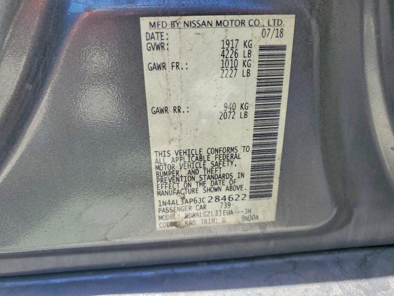 52009836 :رقم المزاد ، 1N4AL3AP6JC284622 vin ، 2018 Nissan Altima مزاد بيع