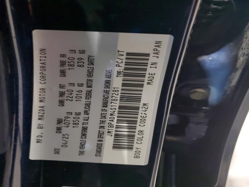 Aukcja sprzedaży 2025 Mazda 3, vin: JM1BPADM4S1787281, numer aukcji: 52332286