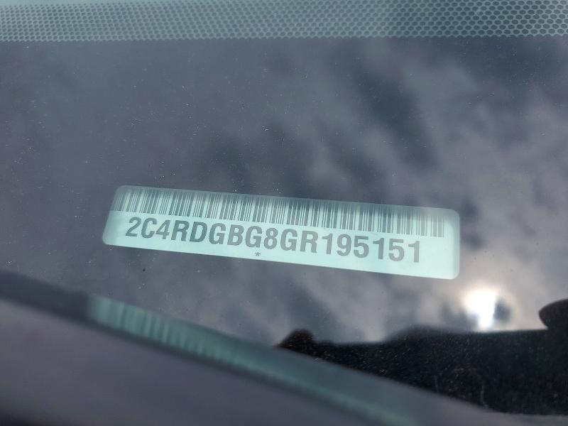 54043026 :رقم المزاد ، 2C4RDGBG8GR195151 vin ، 2016 Dodge Grand Caravan مزاد بيع