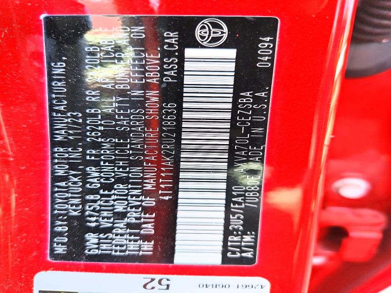 2024 Toyota Camry მანქანა იყიდება აუქციონზე, vin: 4T1T11AK2RU218636, აუქციონის ნომერი: 53364816