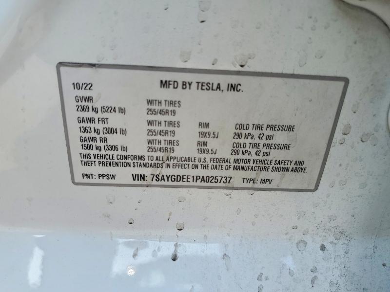 Aukcja sprzedaży 2023 Tesla Model Y, vin: 7SAYGDEE1PA025737, numer aukcji: 53661386