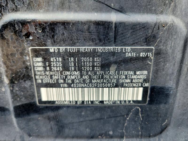 54007856 :رقم المزاد ، 4S3BNAC62F3050857 vin ، 2015 Subaru Legacy مزاد بيع
