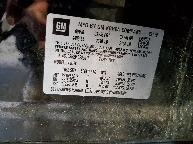 Продажа на аукционе авто 2021 Buick Encore, vin: KL4CJESB2MB325016, номер лота: 55309166
