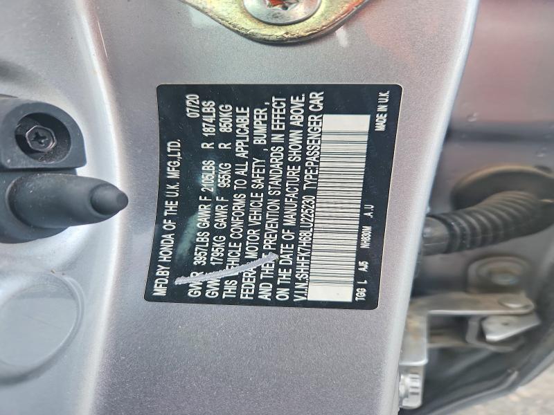 Aukcja sprzedaży 2020 Honda Civic, vin: SHHFK7H68LU225230, numer aukcji: 55008076