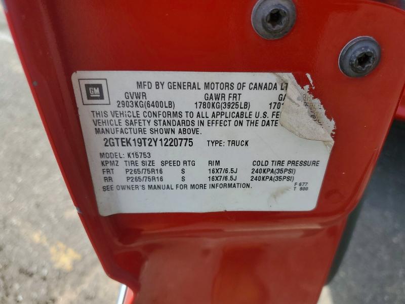 Aukcja sprzedaży 2000 Gmc New Sierra, vin: 2GTEK19T2Y1220775, numer aukcji: 52384736
