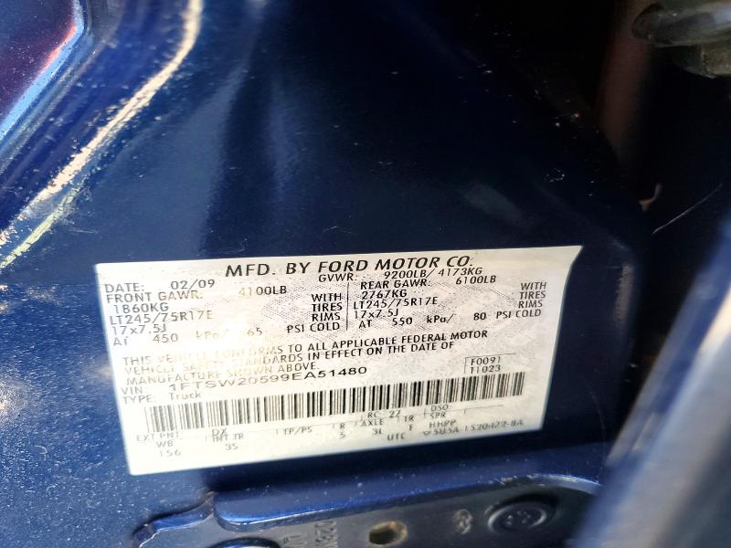 Auction sale of the 2009 Ford F250, vin: 1FTSW20599EA51480, lot number: 53124336