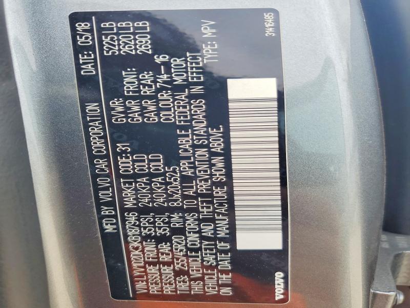 Продаж на аукціоні авто 2019 Volvo Xc60, vin: LYV102DK3KB187946, номер лоту: 52505056