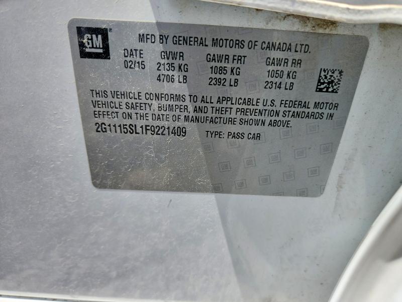 Aukcja sprzedaży 2015 Chevrolet Impala, vin: 2G1115SL1F9221409, numer aukcji: 54887456