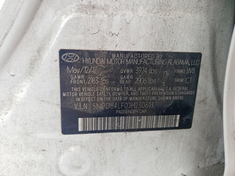 Aukcja sprzedaży 2018 Hyundai Elantra, vin: 5NPD84LF0JH230613, numer aukcji: 54226476