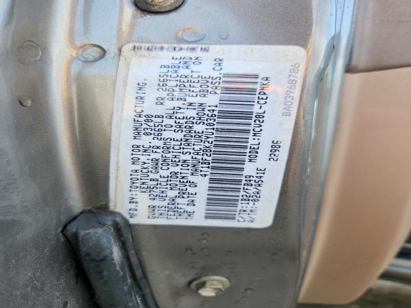 Aukcja sprzedaży 2000 Toyota Camry, vin: 4T1BF28K2YU103641, numer aukcji: 52459226