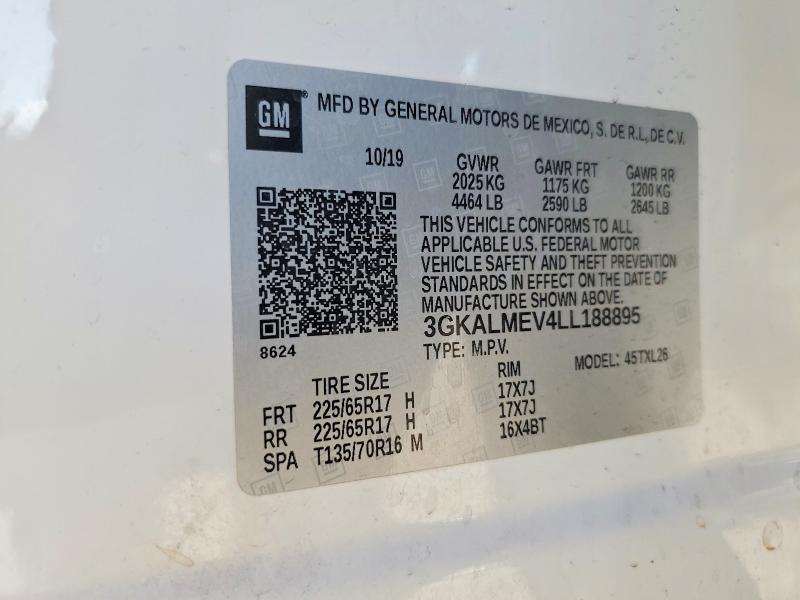 2020 Gmc Terrain მანქანა იყიდება აუქციონზე, vin: 3GKALMEV4LL188895, აუქციონის ნომერი: 52726306