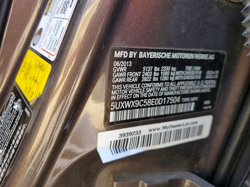2014 Bmw X3 მანქანა იყიდება აუქციონზე, vin: 5UXWX9C58E0D17504, აუქციონის ნომერი: 53767866