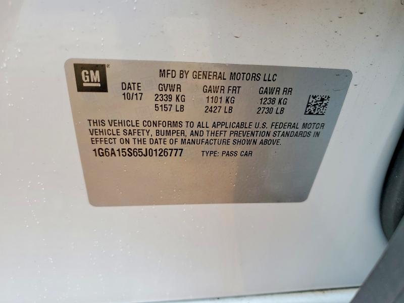 Продажа на аукционе авто 2018 Cadillac Cts-v, vin: 1G6A15S65J0126777, номер лота: 54611176