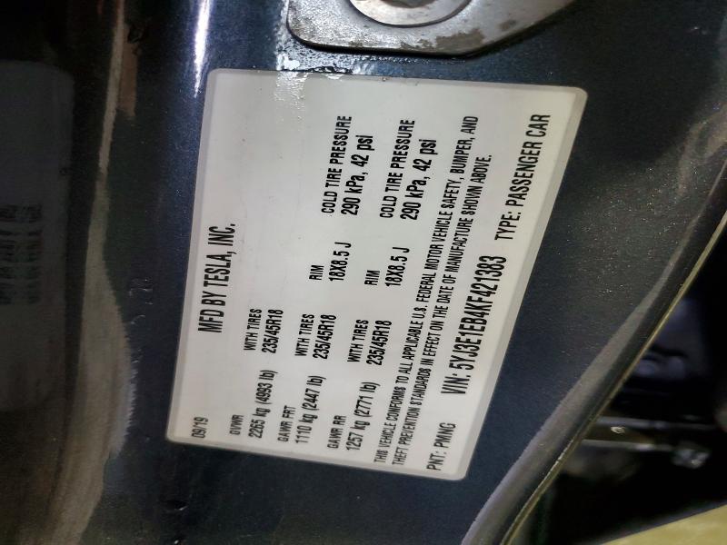 Aukcja sprzedaży 2019 Tesla Model 3, vin: 5YJ3E1EB4KF421383, numer aukcji: 52375246