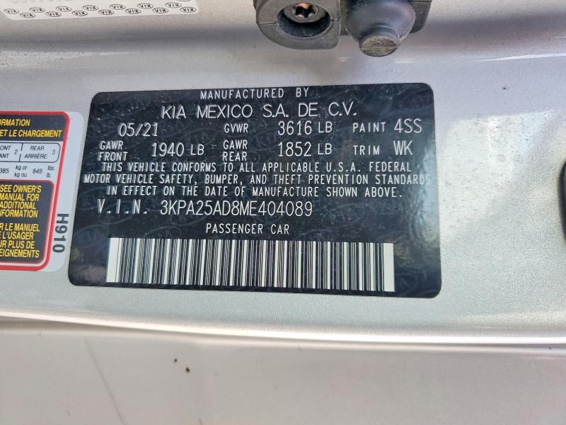 Aukcja sprzedaży 2021 Kia Rio, vin: 3KPA25AD8ME404089, numer aukcji: 53390826