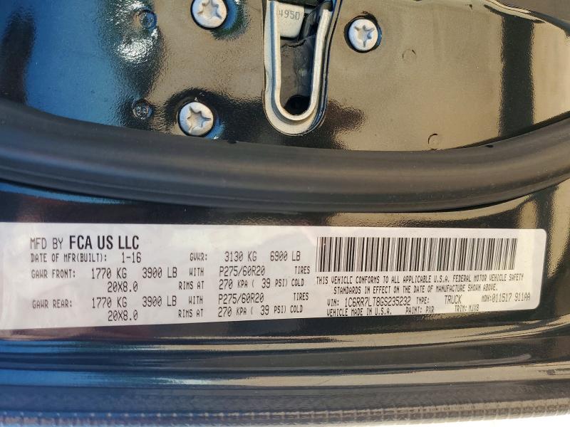 2016 Ram 1500 მანქანა იყიდება აუქციონზე, vin: 1C6RR7LT8GS235232, აუქციონის ნომერი: 54061556