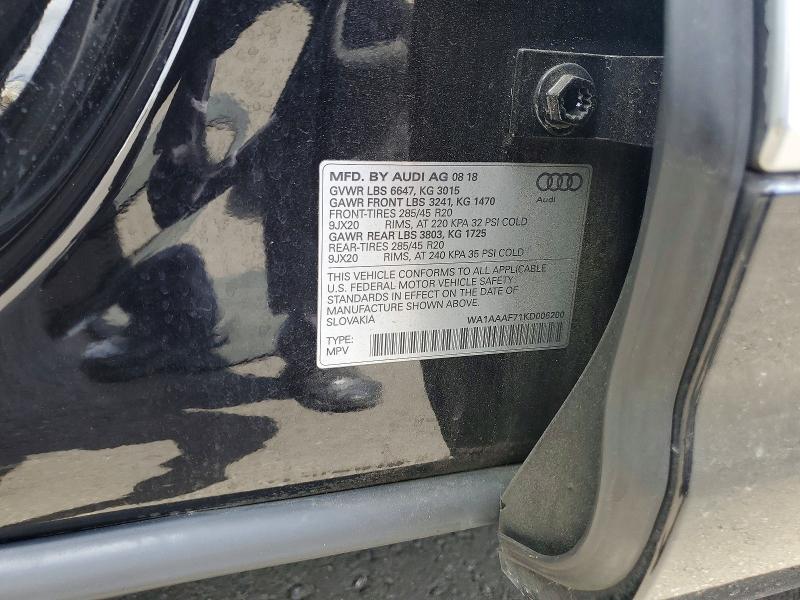 Aukcja sprzedaży 2019 Audi Q7, vin: WA1AAAF71KD006200, numer aukcji: 54921756