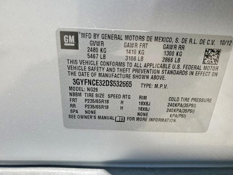 Продаж на аукціоні авто 2013 Cadillac Srx, vin: 3GYFNCE32DS532665, номер лоту: 53769806