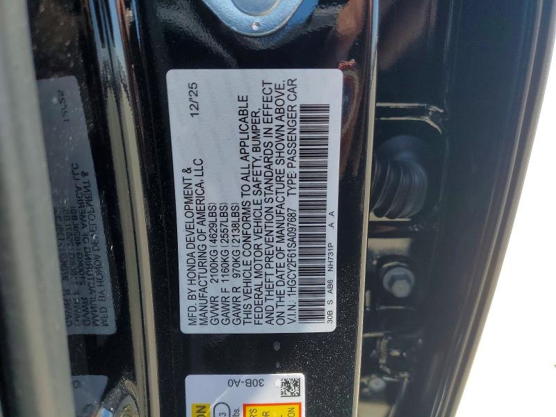 46782836 :رقم المزاد ، 1HGCY2F61SA097687 vin ، 2025 Honda Accord مزاد بيع