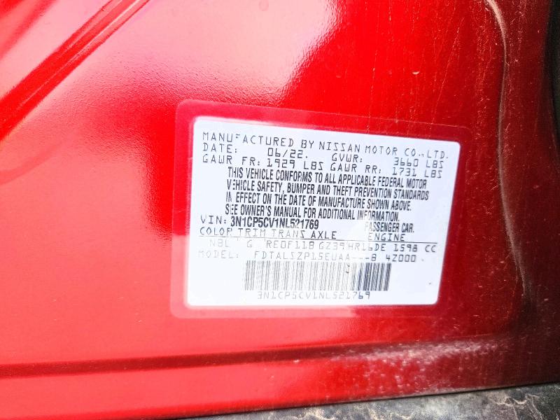 Продажа на аукционе авто 2022 Nissan Kicks, vin: 3N1CP5CV1NL521769, номер лота: 54286846