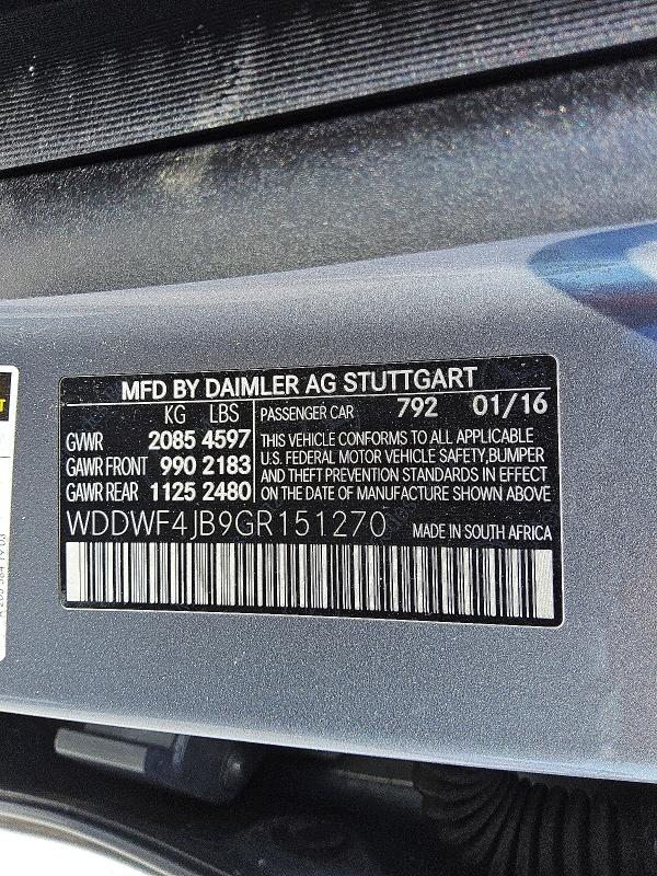 Продаж на аукціоні авто 2016 Mercedes-benz C, vin: WDDWF4JB9GR151270, номер лоту: 51539326