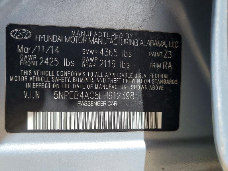 Продажа на аукционе авто 2014 Hyundai Sonata, vin: 5NPEB4AC8EH912398, номер лота: 52762896