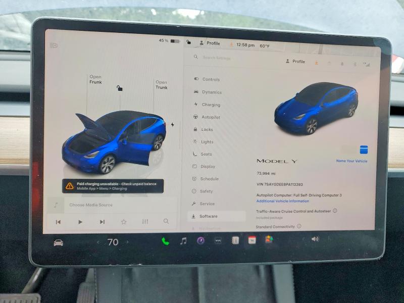 Продаж на аукціоні авто 2023 Tesla Model Y, vin: 7SAYGDEE8PA113393, номер лоту: 51439556
