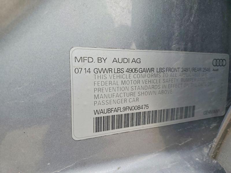 Продаж на аукціоні авто 2015 Audi A4, vin: WAUBFAFL9FN008475, номер лоту: 52539256