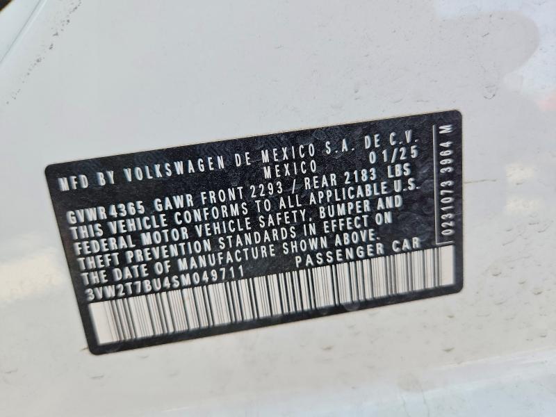 Aukcja sprzedaży 2025 Volkswagen Jetta, vin: 3VW2T7BU4SM049711, numer aukcji: 53305996