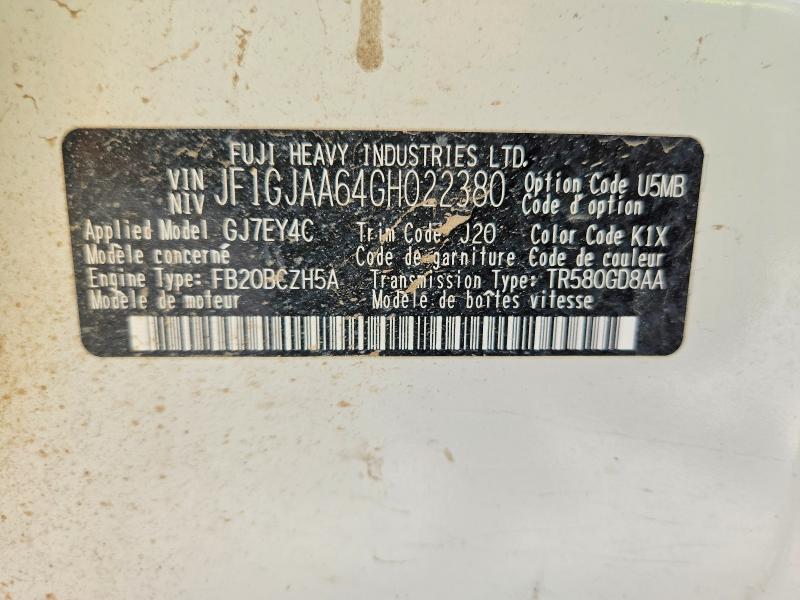 Продажа на аукционе авто 2016 Subaru Impreza, vin: JF1GJAA64GH022380, номер лота: 53080546