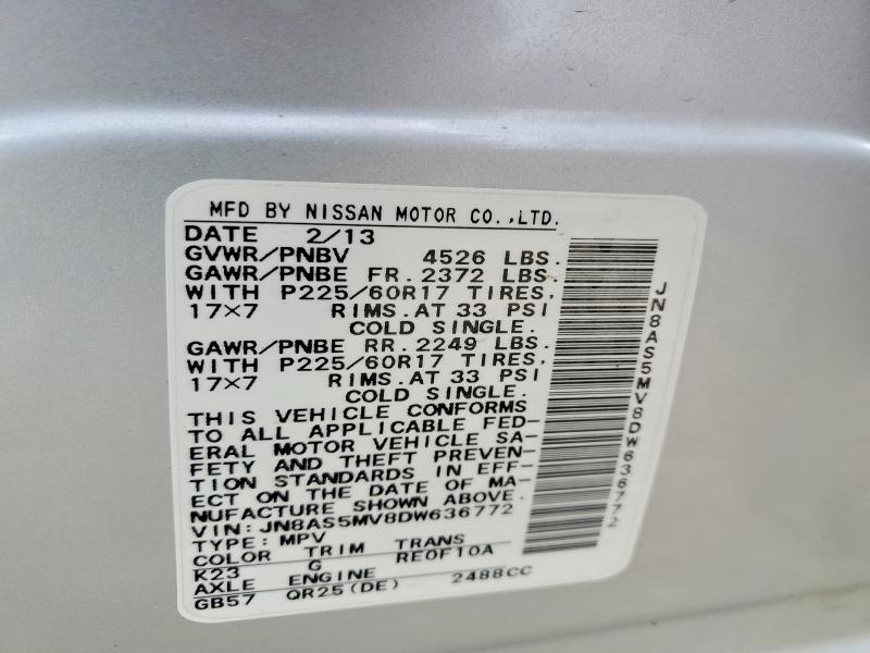 Продажа на аукционе авто 2013 Nissan Rogue, vin: JN8AS5MV8DW636772, номер лота: 53948866