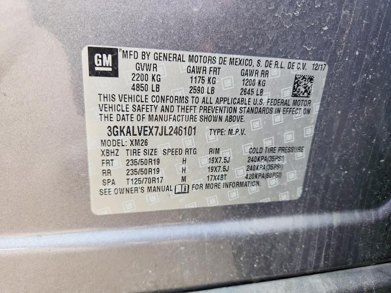 2018 Gmc Terrain მანქანა იყიდება აუქციონზე, vin: 3GKALVEX7JL246101, აუქციონის ნომერი: 54338216