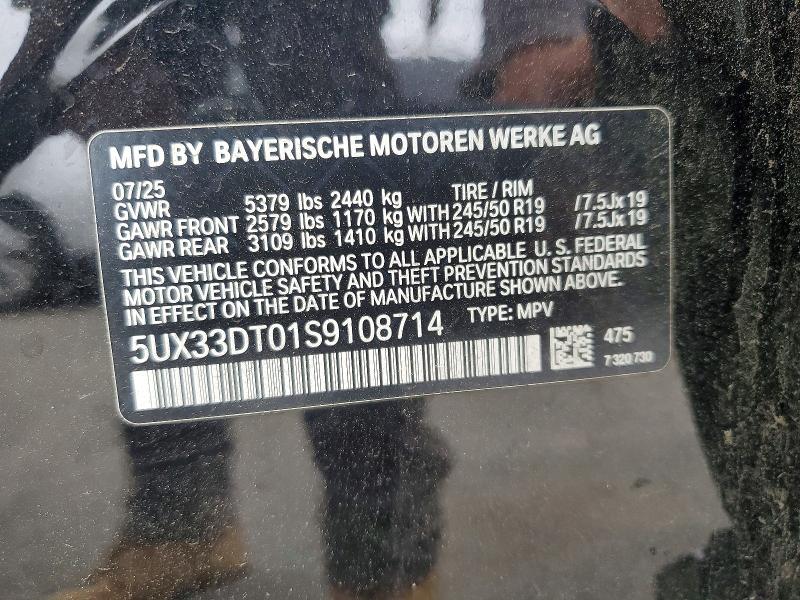2025 Bmw X4 მანქანა იყიდება აუქციონზე, vin: 5UX33DT01S9108714, აუქციონის ნომერი: 52907206