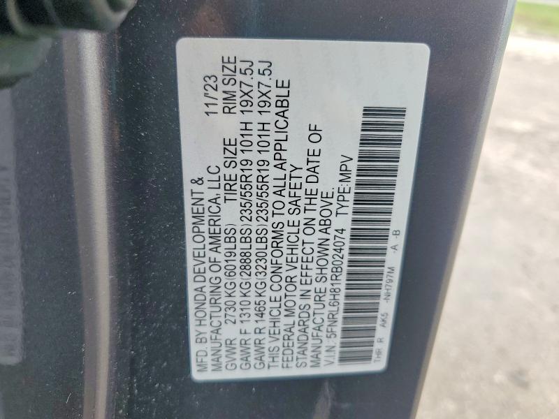 Aukcja sprzedaży 2024 Honda Odyssey, vin: 5FNRL6H81RB024074, numer aukcji: 54861076