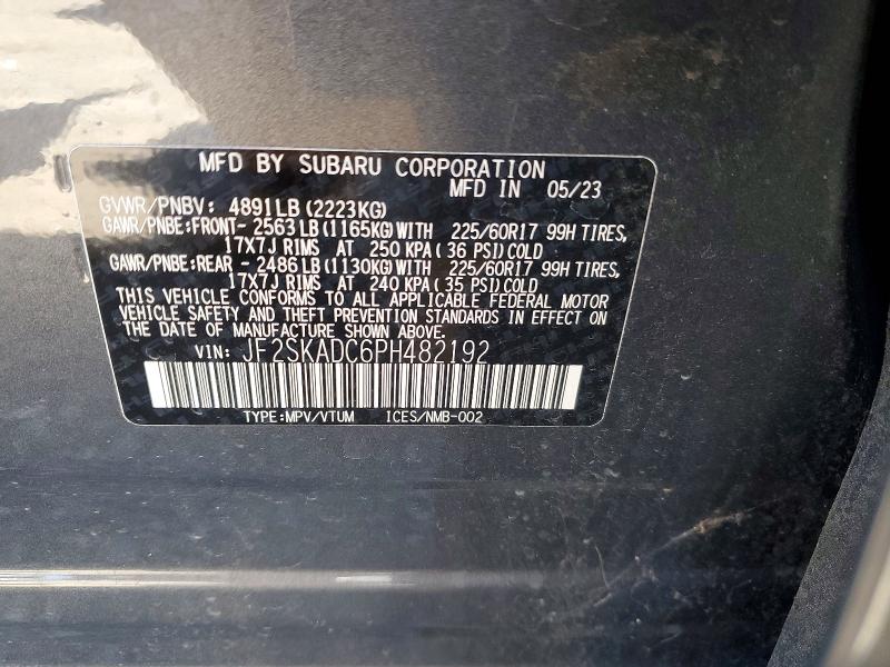 Продажа на аукционе авто 2023 Subaru Forester, vin: JF2SKADC6PH482192, номер лота: 52421006