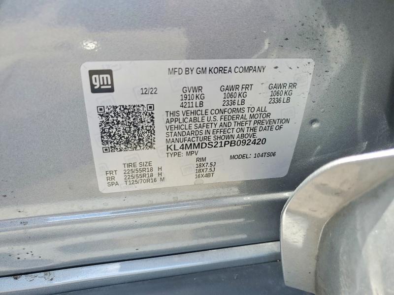 52604606 :رقم المزاد ، KL4MMDS21PB092420 vin ، 2023 Buick Encore Gx مزاد بيع