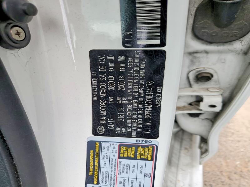 53822426 :رقم المزاد ، 3KPFK4A7XHE144178 vin ، 2017 Kia Forte مزاد بيع